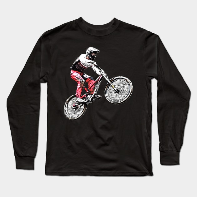 downhill mtb Long Sleeve T-Shirt by rickylabellevie